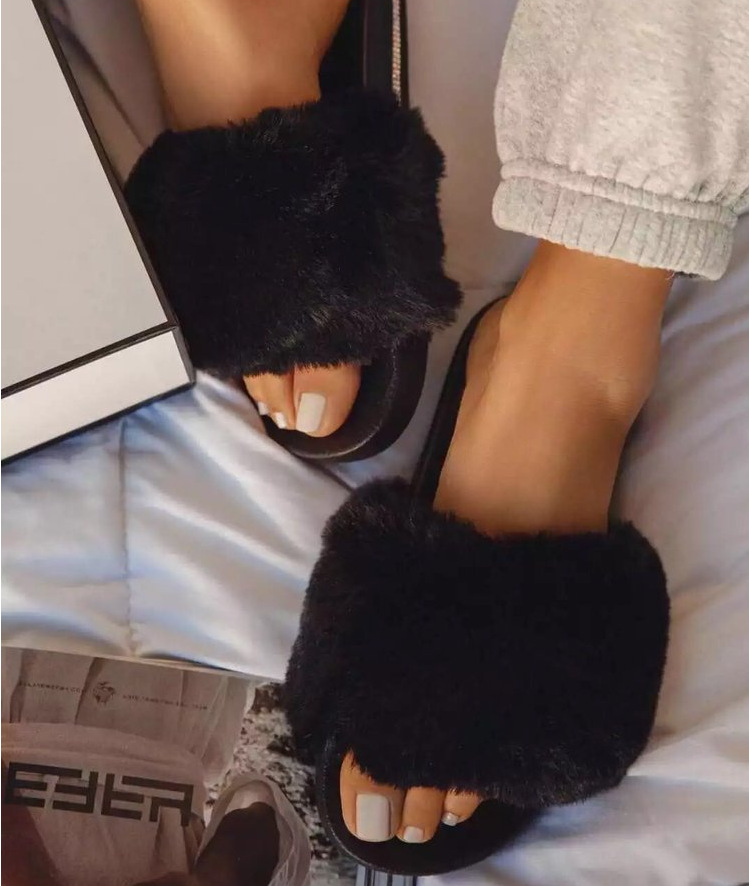 2021 nuevos zapatos de mujer de comercio exterior zapatos de mujer transfronterizos sandalias de plataforma de diamantes de imitación de felpa zapatos de mujer Zapatillas peludos zapatos de mujer