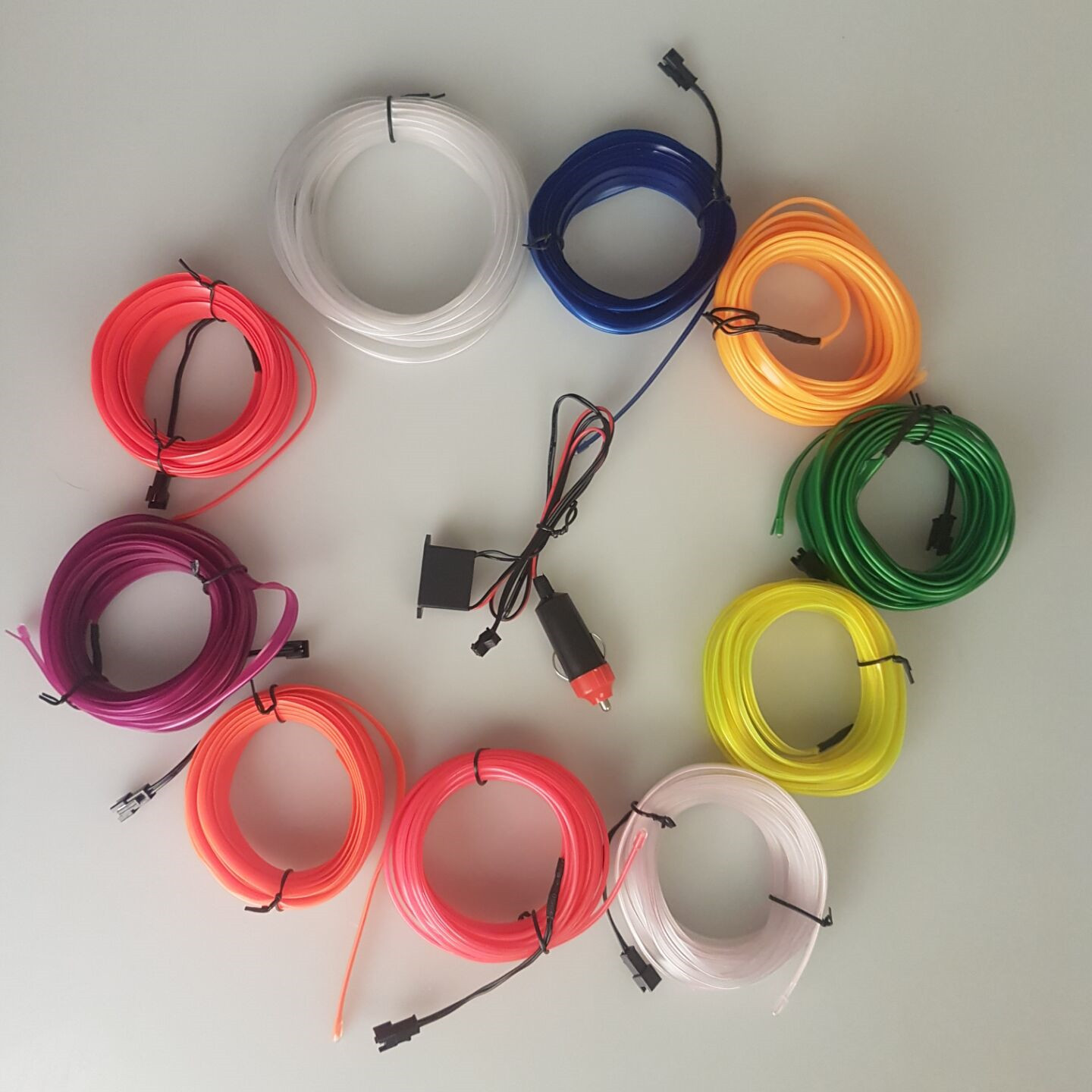 Transfronterizo nuevo el borde del coche LED luz fría atmósfera coche barra de luz Clip-tipo de lámpara de gas luminosa 5 M image 5