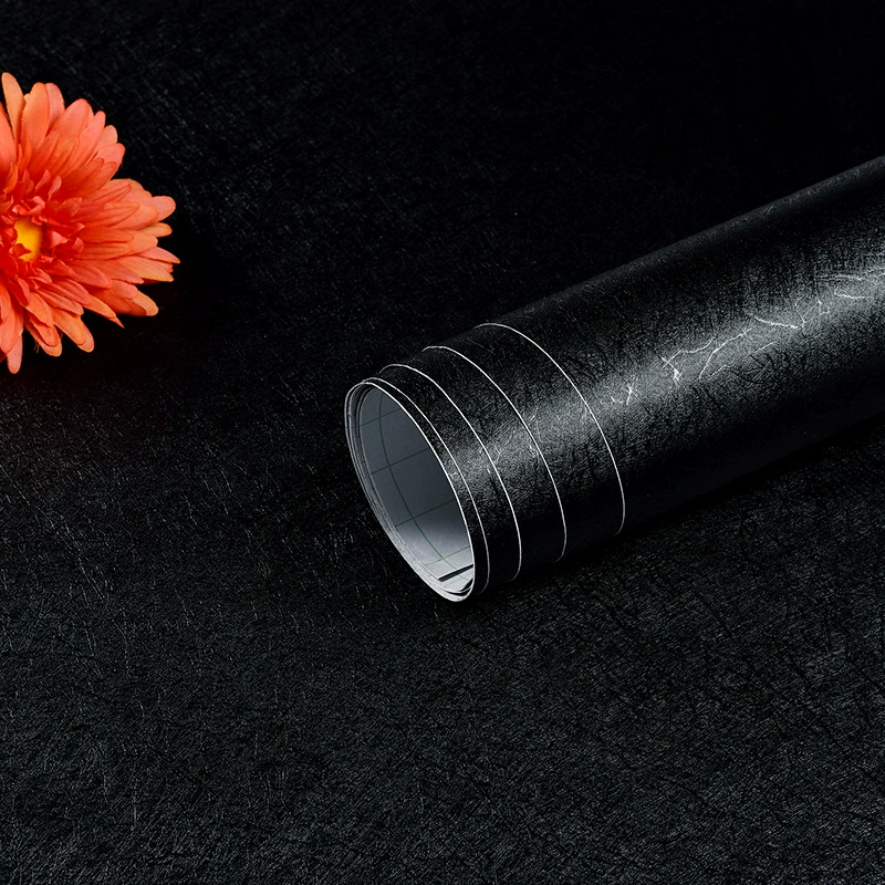 Self-Adhesive PVC Wallpaper, Imitation Linen Pattern, Waterproof & Moisture-Proof, Various Widths