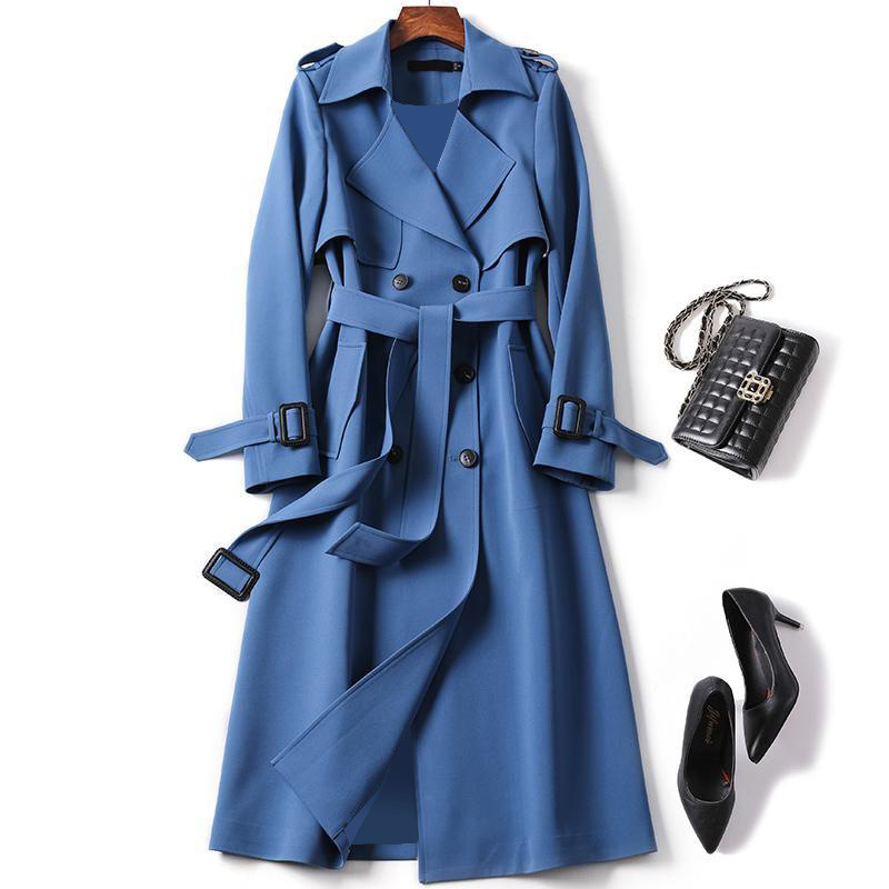 Plaid Original Quality Coat Women's Mid-Long Korean Popular British Style Over-the-Knee Coat Autumn and Winter Coat