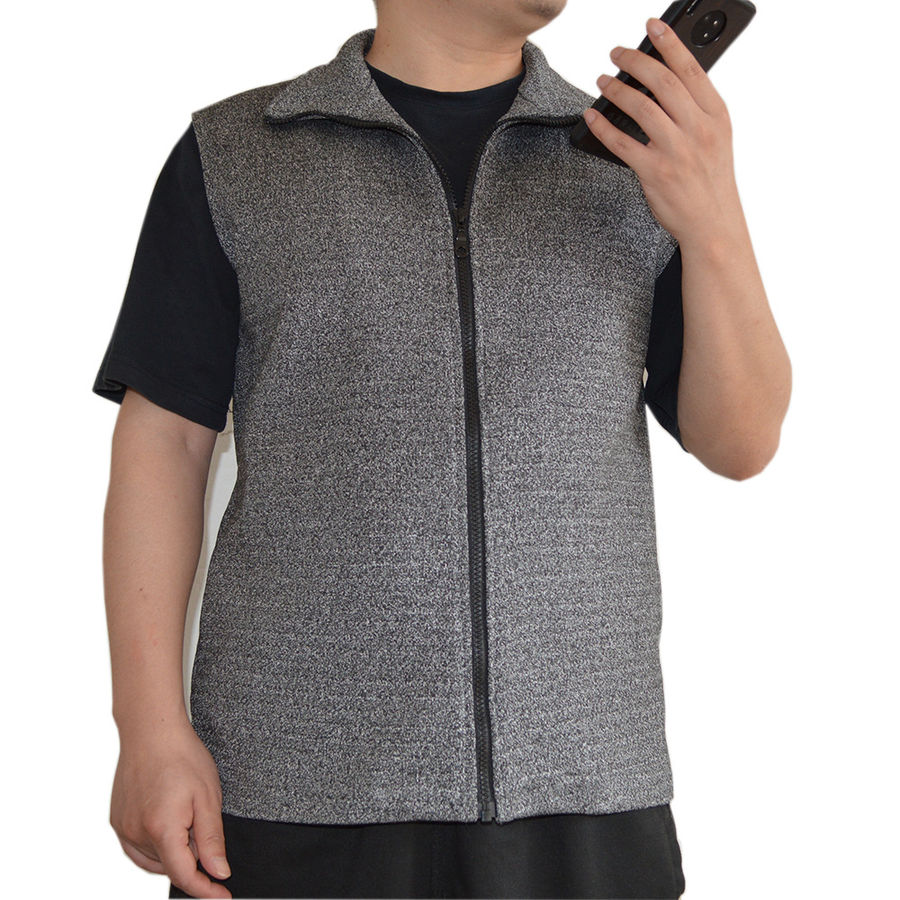 新款拉链防割5级背心 时尚裁剪针织PE软质马甲玻璃加工耐磨防割服