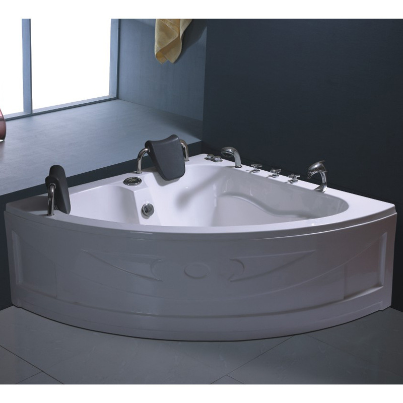 Factory Supply 1.5m Double Fan Triangle Acrylic Surf Massage bathtub corner corner bathtub