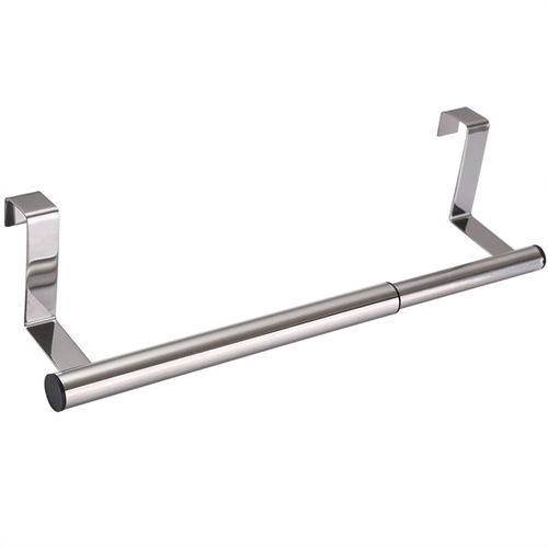 Creative stainless steel single pole towel rack without punching cabinet door back rag hanger multi-purpose bathroom towel bar
