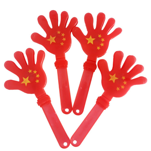National flag hand clap, 28CM flag luminous hand clap, five-star red flag clap, National Day cheering props wholesale