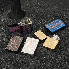 Dropshipping live broadcast personalized carved kerosene lighter for men creative retro vintage metal engraved birthday