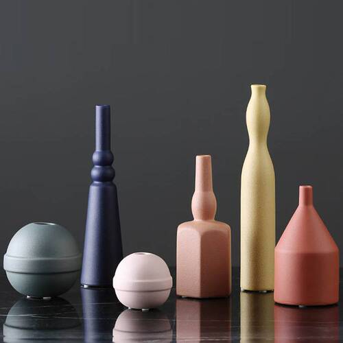 Nordic Creative Morandi Vase Craft Ornament Ceramic Home Living Room Desk Decor Dried Flower Plant Flower Vase