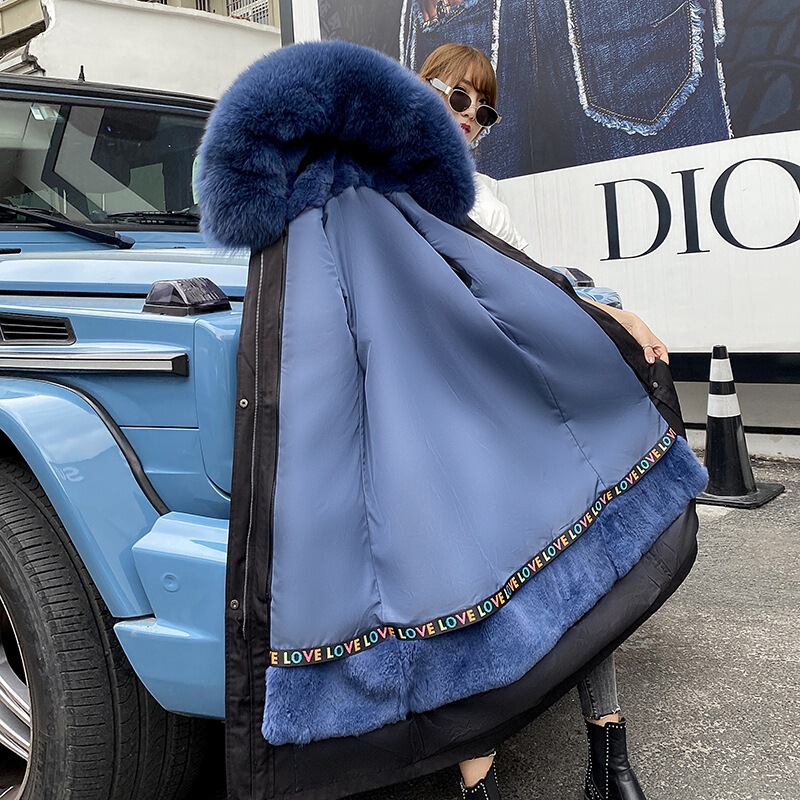 Parka clothing 2023 Winter new female fox fur Rex rabbit fur liner Haining coat detachable parka coat Parka clothing 2023 Winter new female fox fur Rex rabbit fur liner Haining coat detachable parka coat