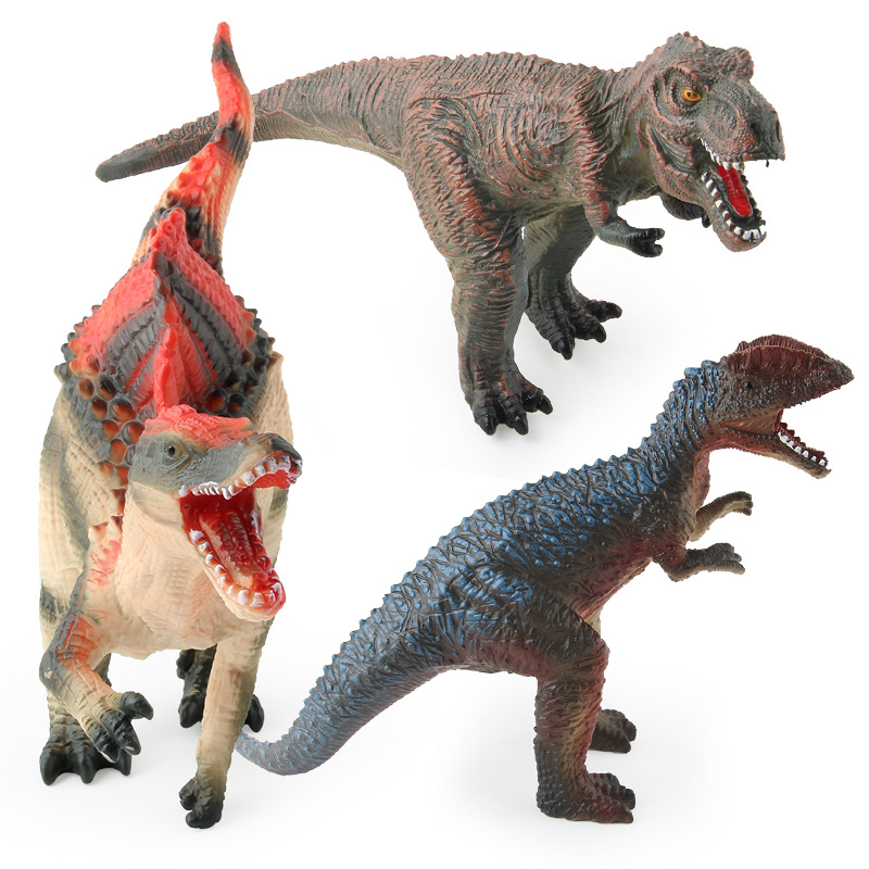 Nuevo producto transfronterizo: Juguete de dinosaurio jurásico realista para niños, modelo grande de Triceratops y pterosaurio, relleno de algodón, hueco, para decoración.