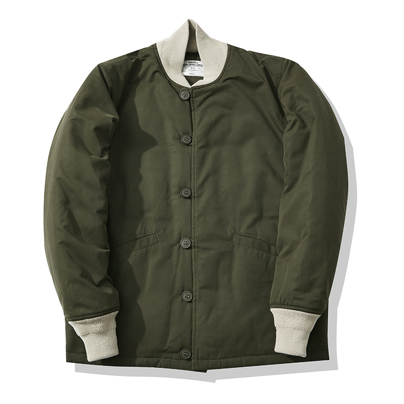 OKONKWO cuello de béisbol chaqueta acolchada de algodón forro de la chaqueta M43 chaqueta acolchada de algodón acolchado chaqueta de los hombres pequeña chaqueta acolchada de algodón