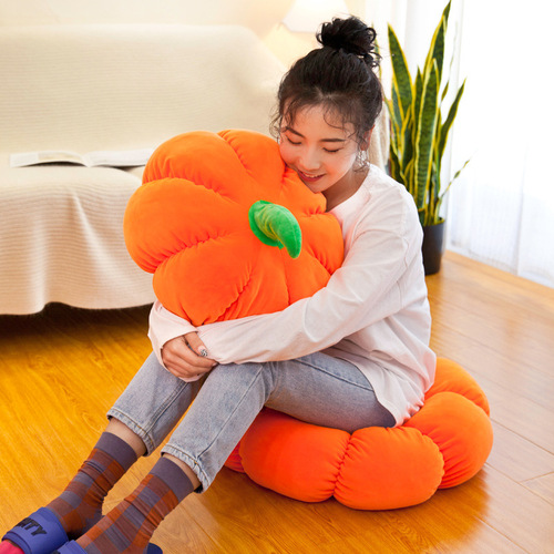 Cute Pumpkin Sleeping Pillow Plush Toy Rag Doll Large Round Cushion Birthday Gift Female Doll