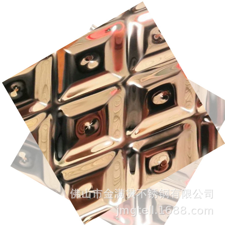 佛山厂家直销201 304 不锈钢彩色压花板 镜面玫瑰金 香槟金压花板