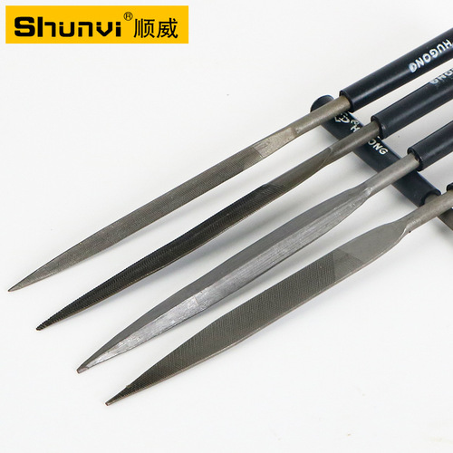 Assorted small files set 10-piece set Shanghai work single set with plastic handle shaping triangle polished metal steel file flat