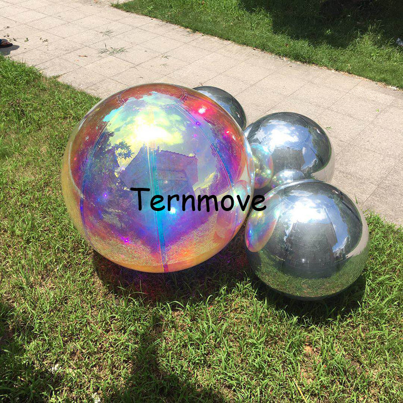 50cm充气炫彩镭射圣诞球镜面球彩球橱窗酒店晚会场景美陈装饰布置