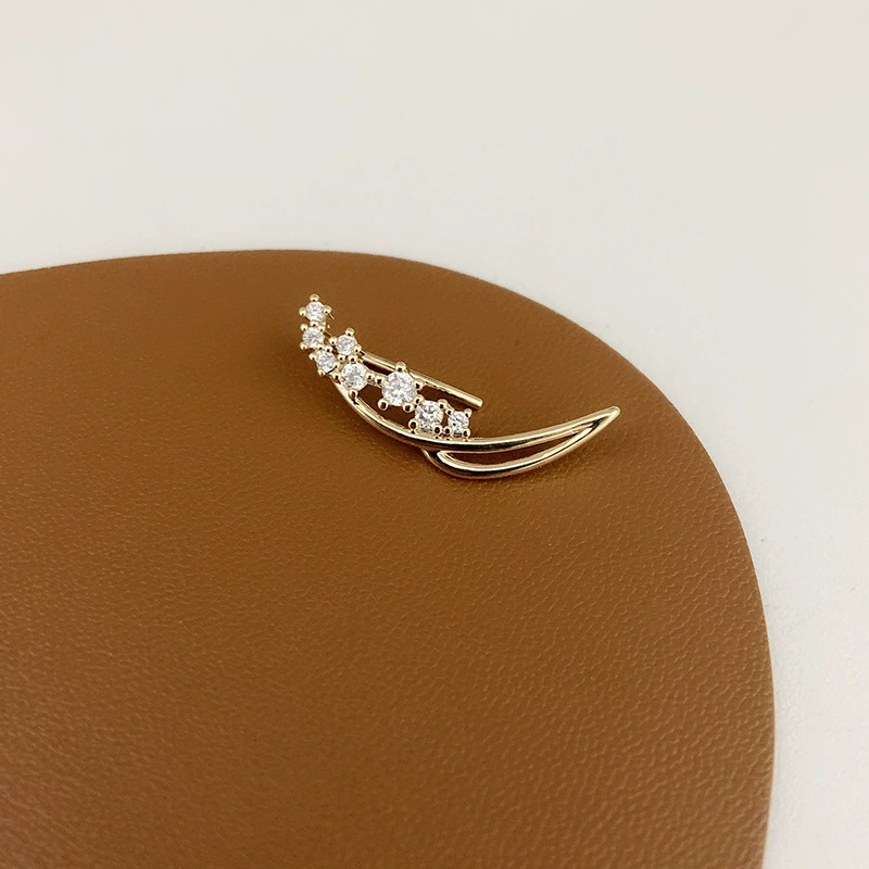 Универсальные ушные клипсы с цирконием, позолота 14K, бес piercing, легкий дизайн