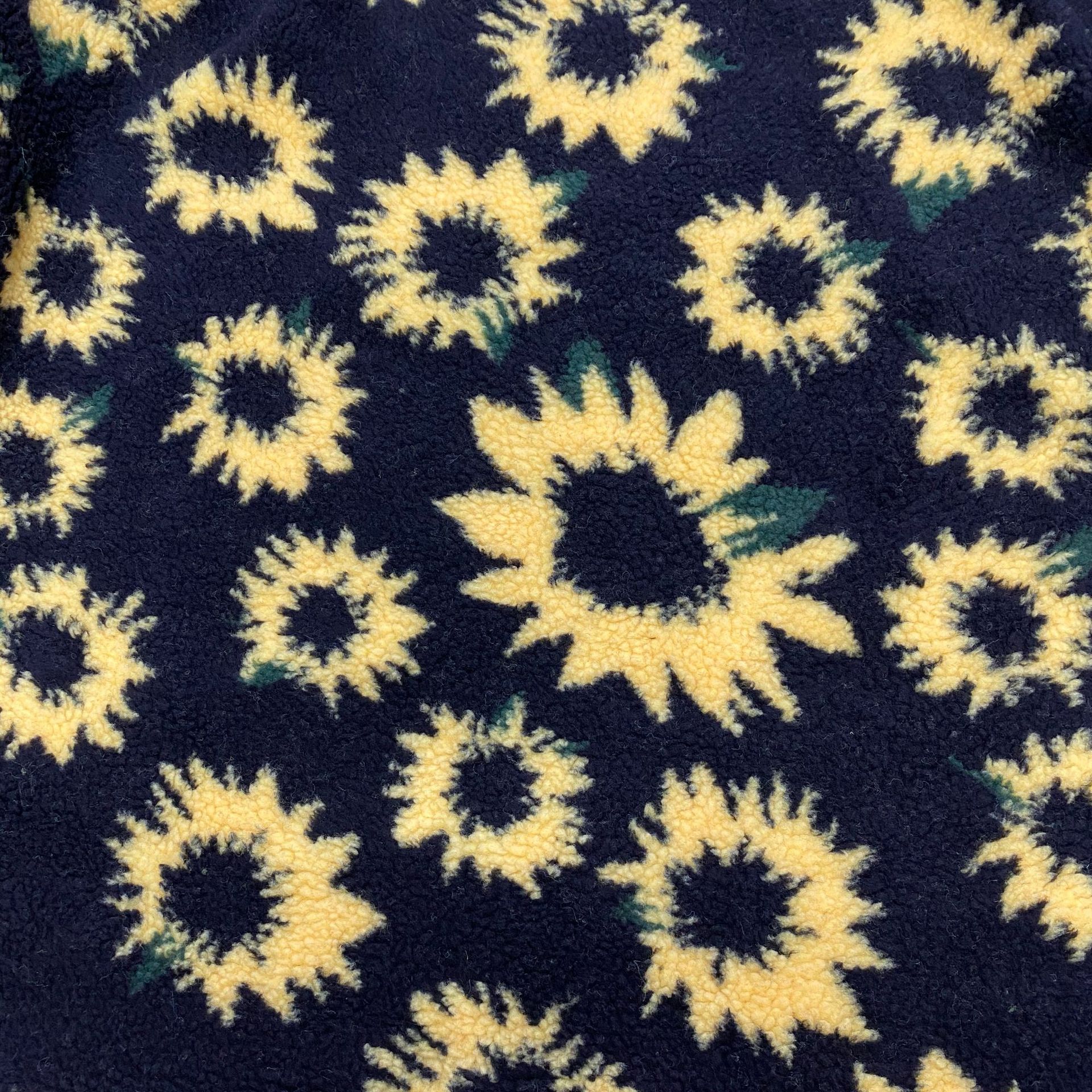 Jacquard cuadrícula de lana de cordero girasol pequeña margarita impresión de flores de sol de grano pequeño cordero de cachemira