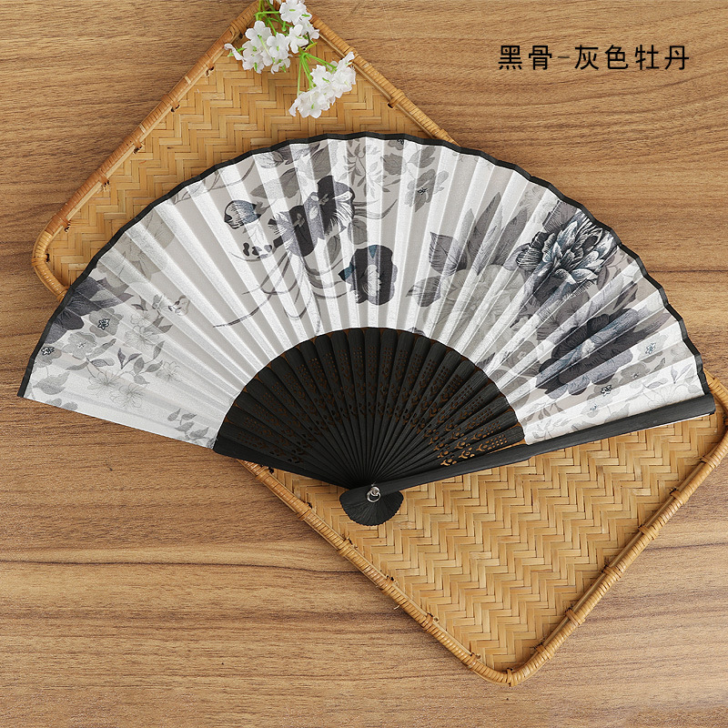 Venta directa de fábrica semi-hecho a mano semi-mecánico de estilo japonés ventilador de las mujeres ventilador plegable japonés al por mayor regalo de mano ventilador plegable de Bambú