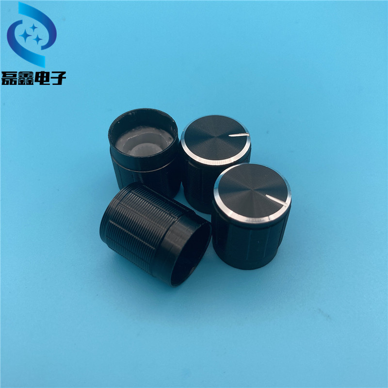 厂家直供高品质 15*17黑色铝合金旋钮帽 内孔直径6mm 内孔花轴