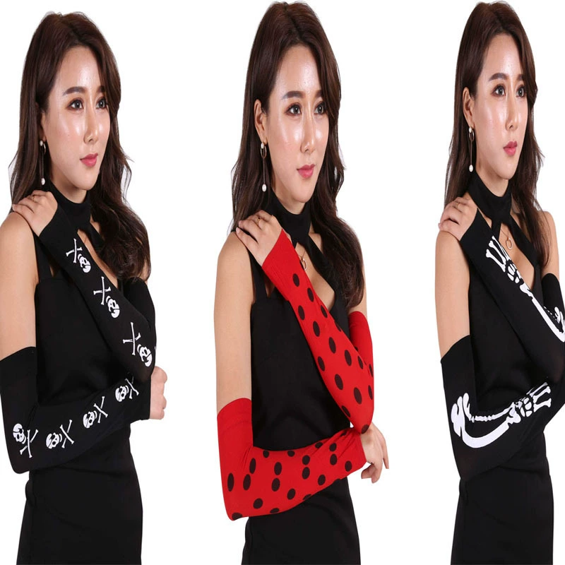 Хэллоуин рукава с черепом для взрослых Косплей скелет с принтом рукава Хэллоуин костюм аксессуары перчатки