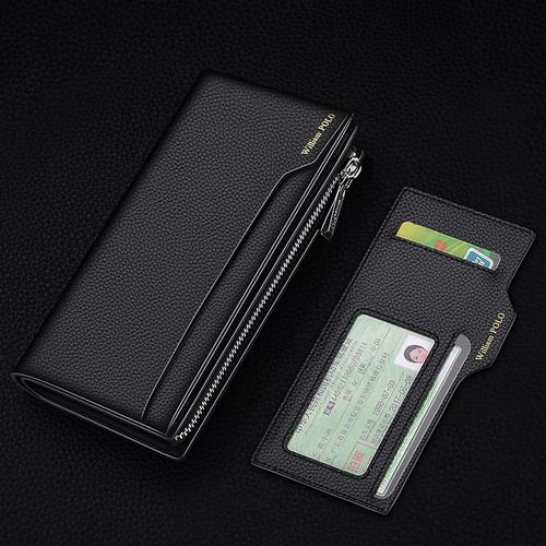 Paul wallet men's long wallet men's genuine leather multi-card slot card holder anti-theft driver's license leather wallet wholesale