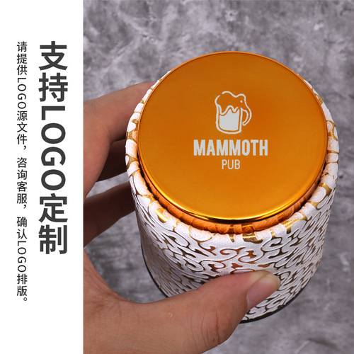 High-end gold-top leather sieve cup and dice set, bar KTV creative flower entertainment dice cup, color cup can be printed with logo