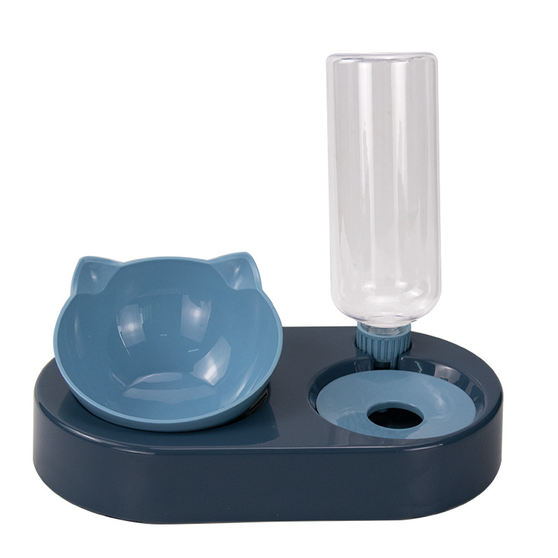 Suministro directo de fábrica nuevo alimentador de agua potable para mascotas Recarga Automática de agua tazón de comida para gatos boca oblicua Tazón para gatos Tazón para mascotas en stock