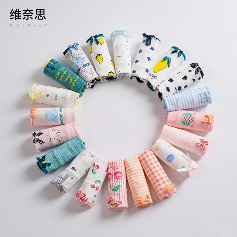 New ladies underwear cotton printed underwear female waist students cute hip cartoon girl briefs wholesale
