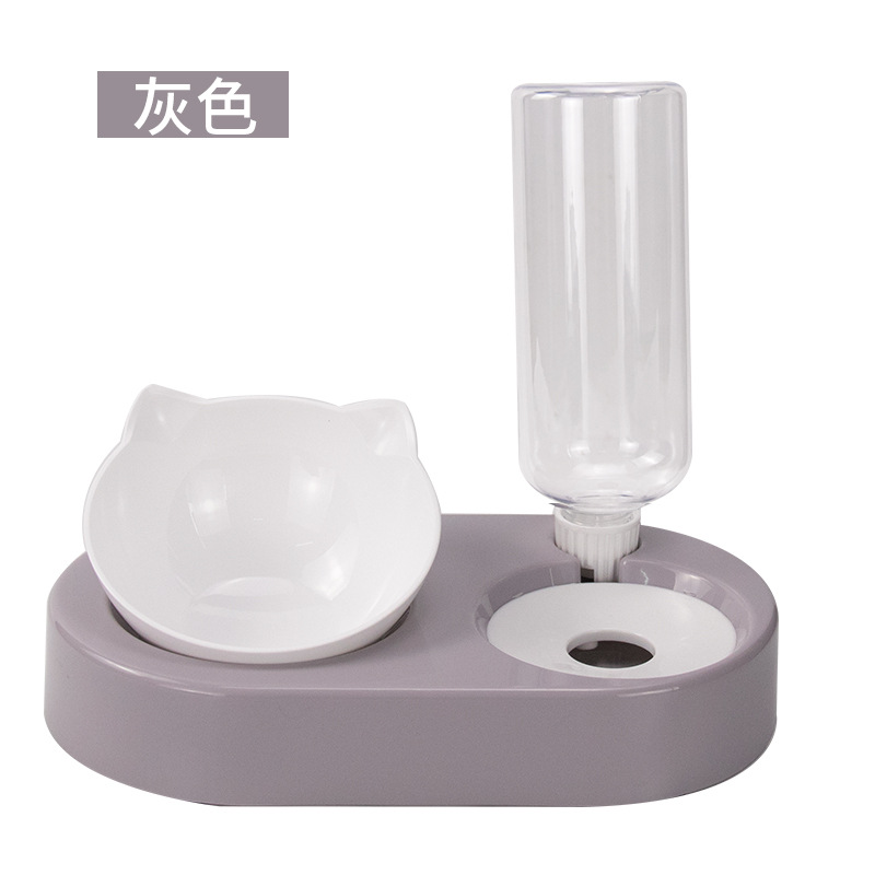 Suministro directo de fábrica nuevo alimentador de agua potable para mascotas Recarga Automática de agua tazón de comida para gatos boca oblicua Tazón para gatos Tazón para mascotas en stock