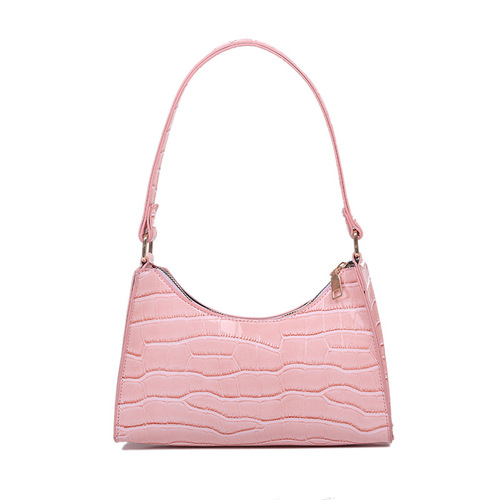 2025 Fashionable Underarm Bag for Women, Korean-Style Fresh Design, Croc-Textured Shoulder Bag, Handbag