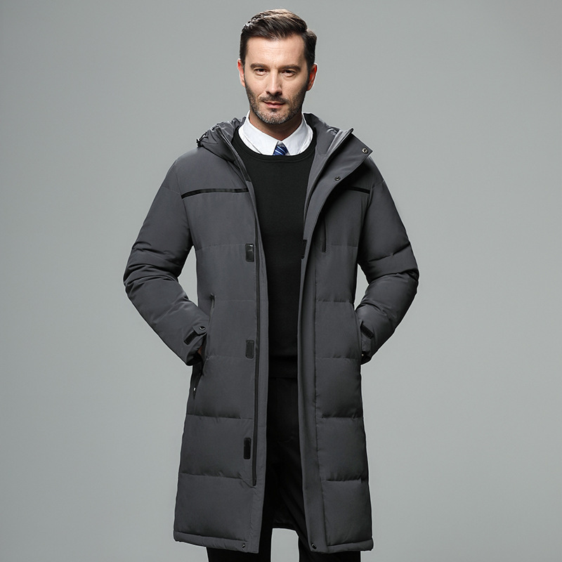 【Foreign Trade Cross-Border】New Men's down Jacket, Mid-Length, Thickened Winter Coat for Middle-Aged and Elderly Men