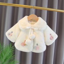 女童可爱披肩外套2025新款女宝宝4个天鹅洋气披风 小童外出服披风