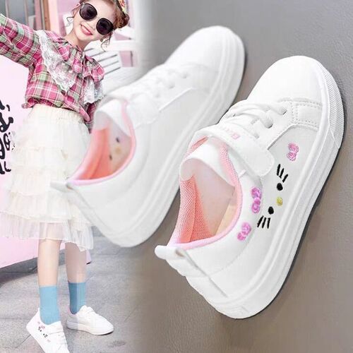 Girls' 6 White Sneakers Korean Style Children's Board Shoes 11 Single Shoes Elementary School Students Fashion Children's Shoes 13 Casual Sports Shoes 15 Years Old