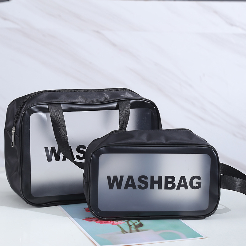 Nuevo simple moderno esmerilado lavado bolsa cuidado de la piel lavado bolsa de gran capacidad portátil de viaje bolsa de almacenamiento