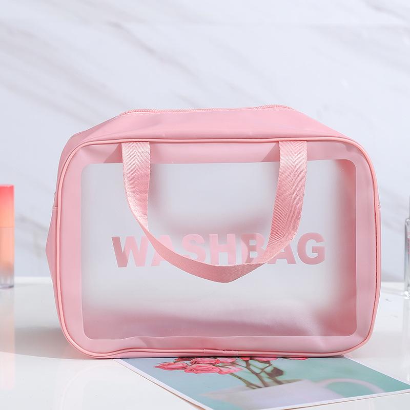 Nuevo simple moderno esmerilado lavado bolsa cuidado de la piel lavado bolsa de gran capacidad portátil de viaje bolsa de almacenamiento