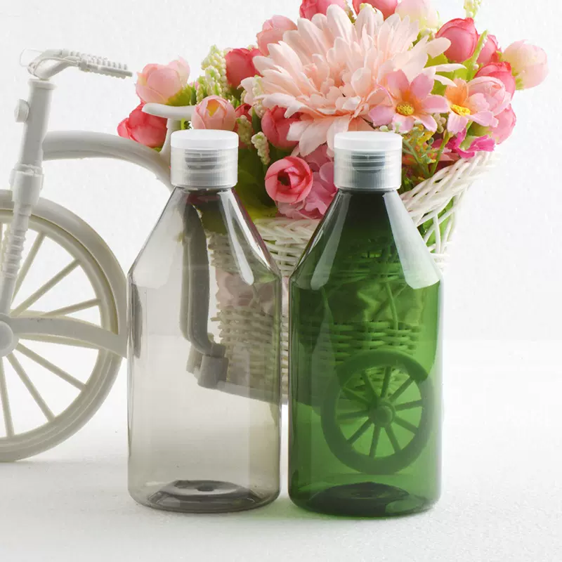 300ml锥形翻盖瓶 乳液泵洗发水等化妆品分装瓶