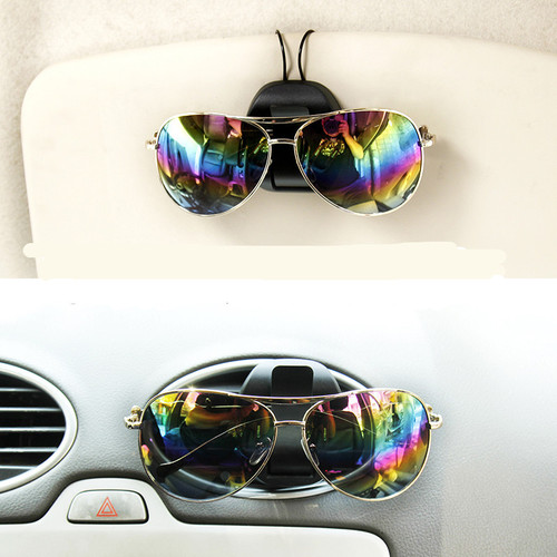 New product 2-in-1 car glasses holder, air outlet sun visor dual-purpose sunglasses holder, car receipt card holder