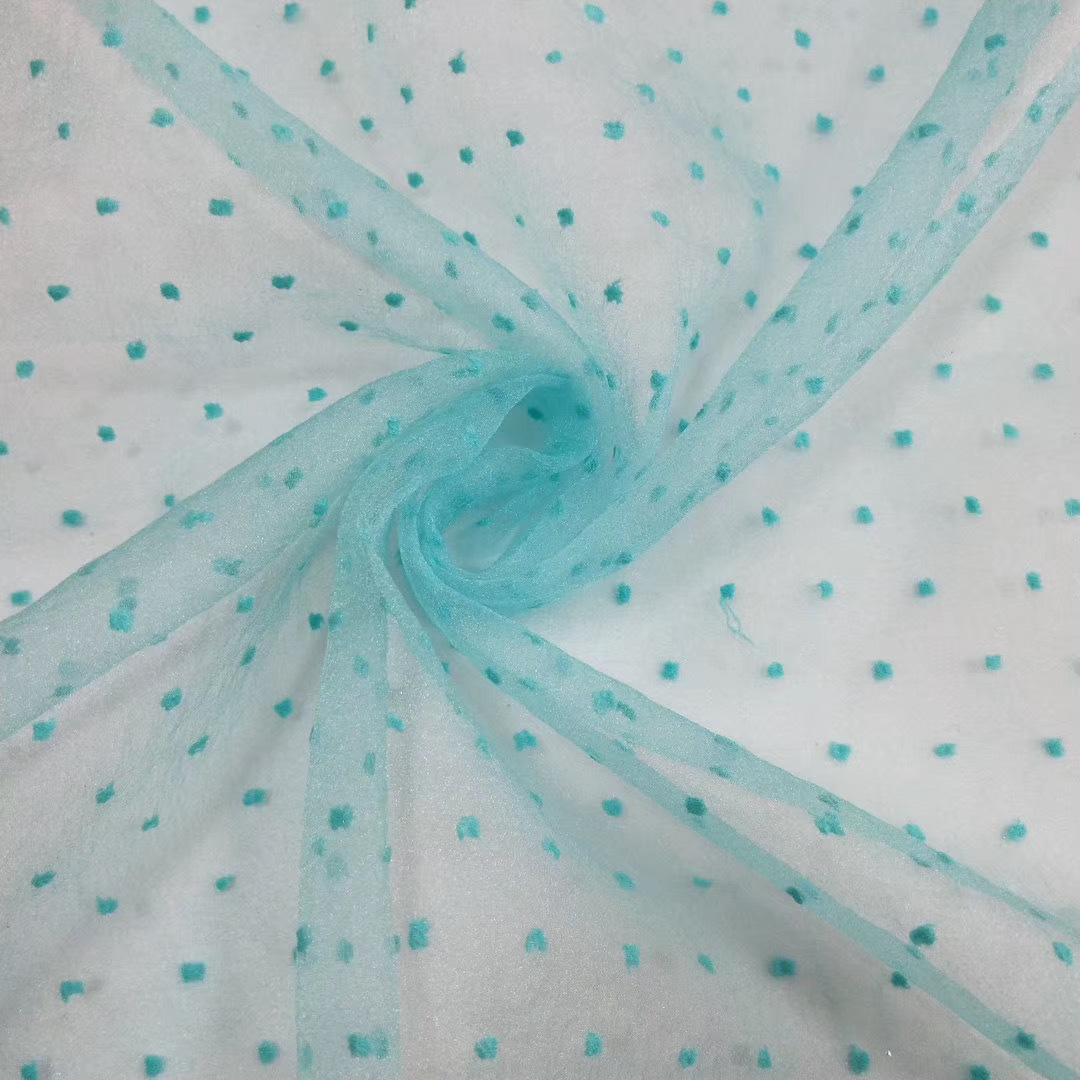 点子泡泡纱   欧根纱童装女装面料  2021火爆热销中