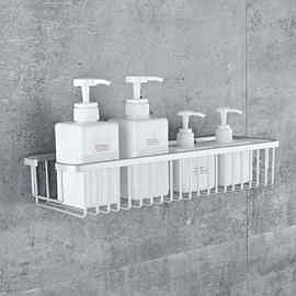 太空铝卫生间壁挂长方形网篮浴室单层加深置物架洗浴不锈架子