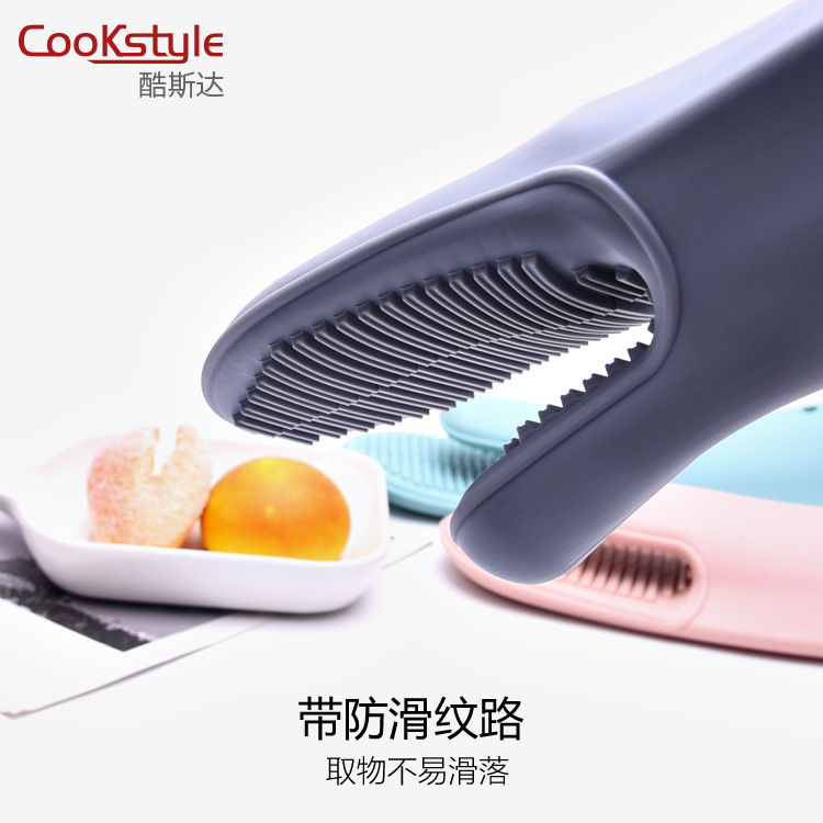 Amazon Venta caliente Estilo nórdico microondas horno guantes engrosada antideslizante guantes de aislamiento térmico guantes de silicona resistente a altas temperaturas