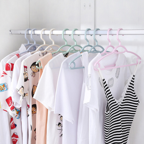 Household non-slip non-marking plastic clothes hanger wide shoulder clothes hanger wholesale trouser rack balcony thick clothes hanging adult clothes drying rack