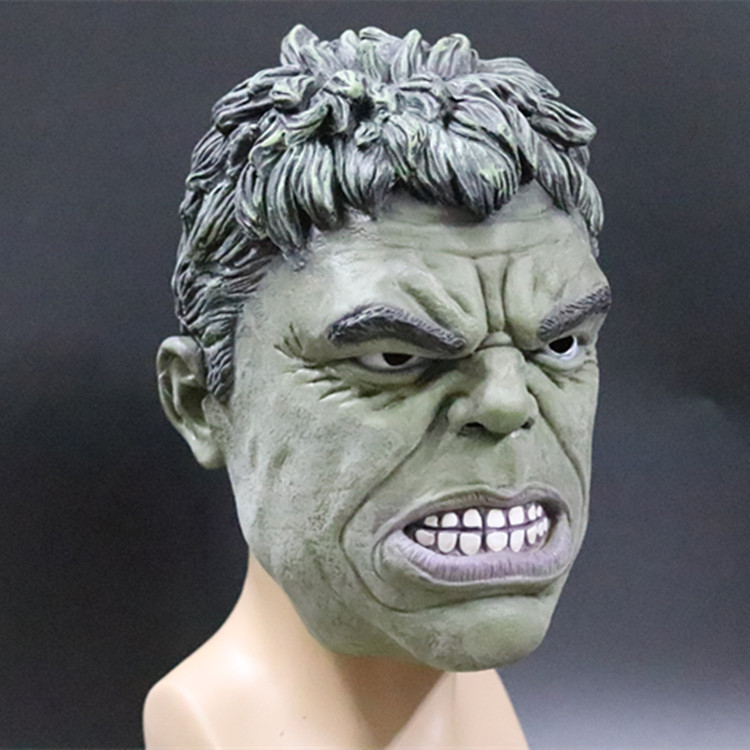 Green Giant Hulk Máscara de látex Vengadores Tocado de Extingba Capitán América Accesorios de actuación de fiesta