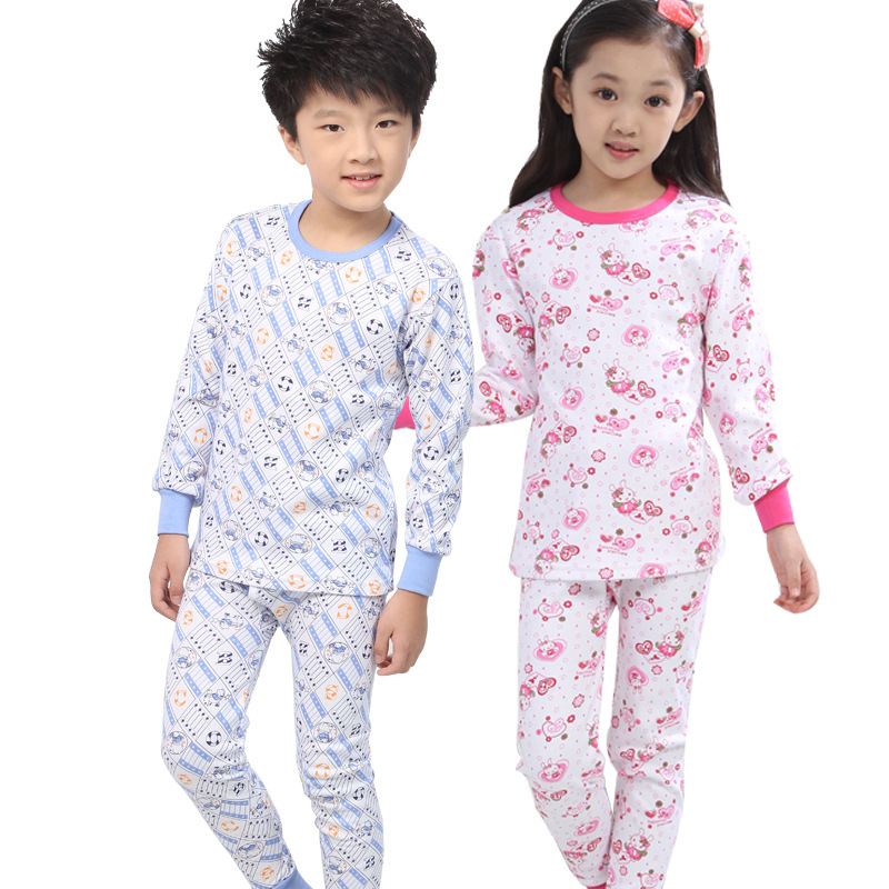 Niños y niñas suéter de algodón fino ropa de otoño pantalones largos traje de algodón ropa interior cubierta suéter de algodón puro algodón