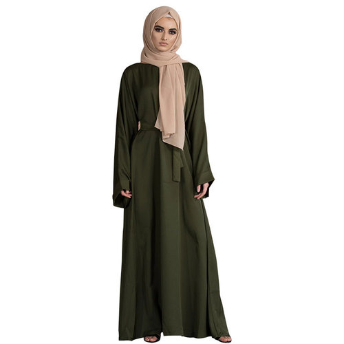 Direct Supply Edodo Middle Eastern Malaysian Style Long Robe Basic Solid Color Plus Size Dress 20363 Muslim