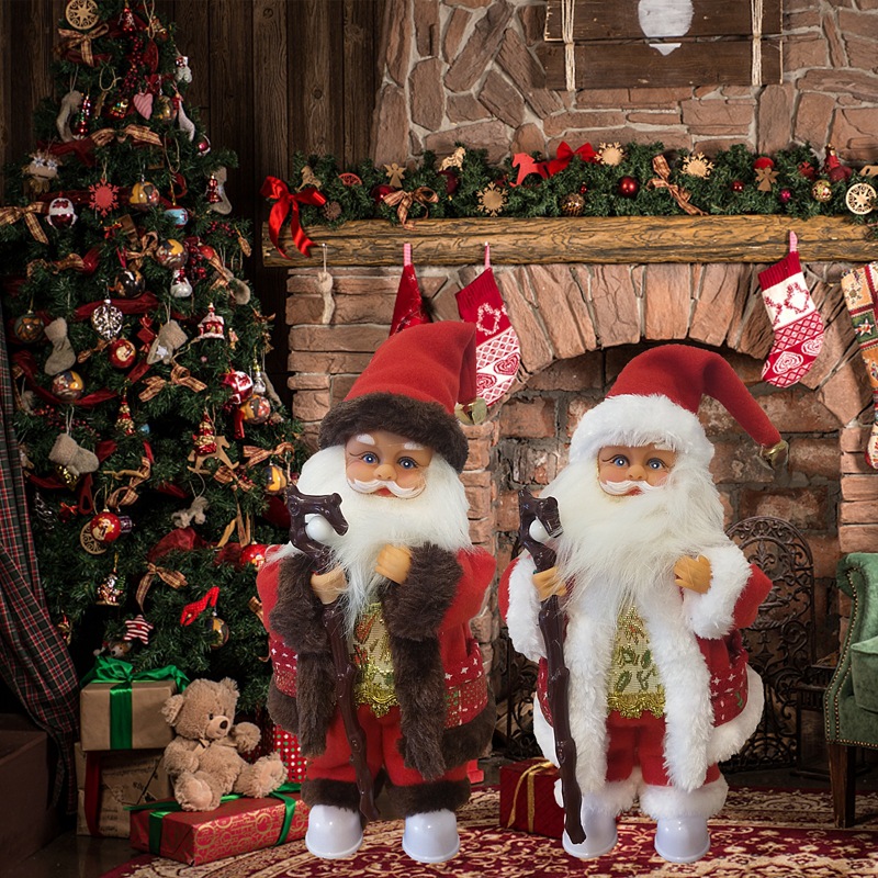 2020 nuevas decoraciones de Navidad eléctrica Santa Claus muñeca decoración del hogar regalos de vacaciones transfronterizo exclusivo