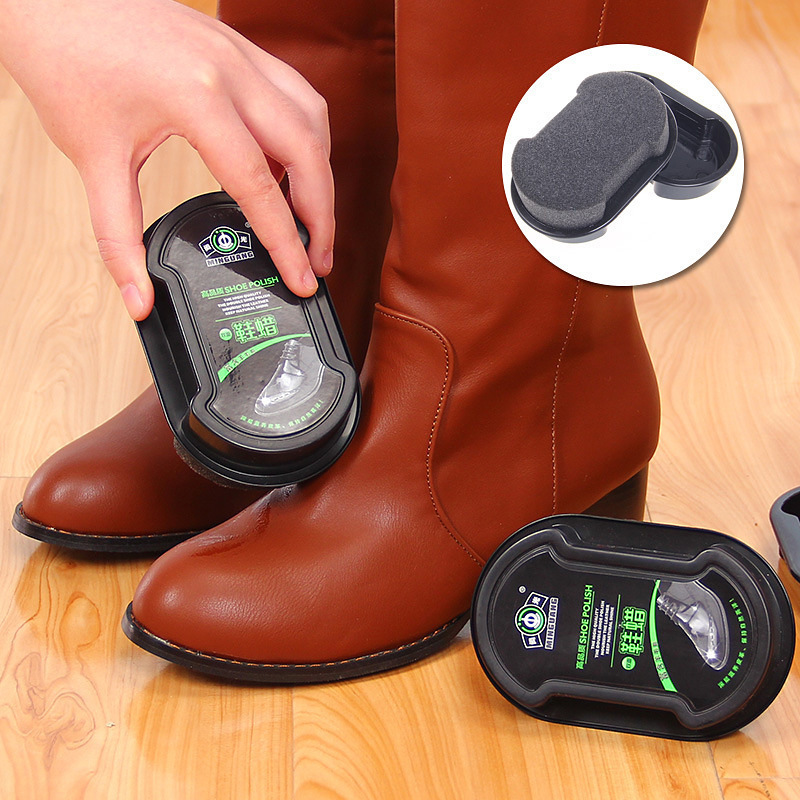 La cera de doble cara del zapato de la esponja, cera descolorida y brillante del zapato, puliendo los zapatos de cuero de la esponja del aceite-cuidado
