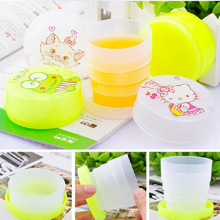 Vaso de agua plegable simple, regalo del Día del Niño, vaso de agua plegable de dibujos animados, vaso de viaje, vaso de agua comprimido, portátil