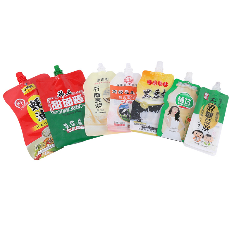 定制耐高温豆浆吸嘴袋 牛奶异型包装袋 沙棘原浆小果汁铝箔自立袋