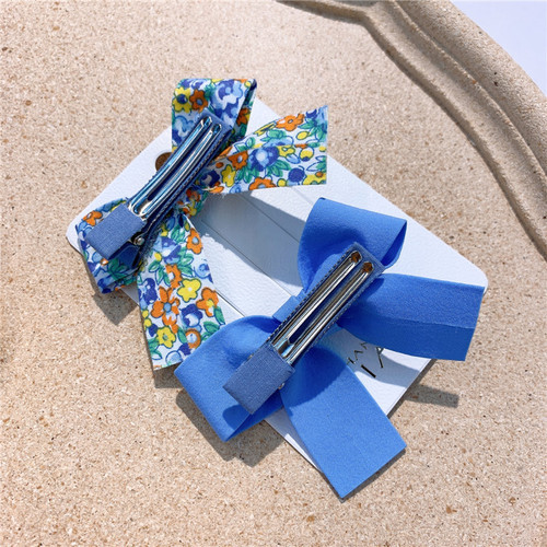 Korean style small fresh floral bow hairpin children's macaron color pressure clip flow sea clip side clip set hair accessories