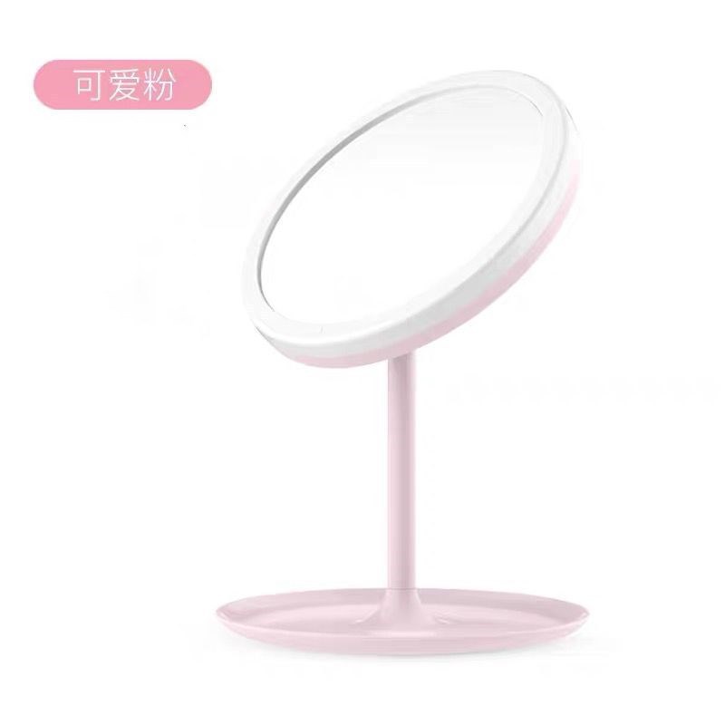 Espejo de maquillaje inteligente personalizado Espejo de vestir portátil Espejo de escritorio red Espejo de relleno de luz Estudiante almacenamiento LED con atenuación de luz