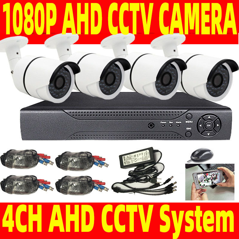 Equipo de monitoreo AHD 2 millones de CCTV Security Outdoor4CH Sistema de cámaras AHD