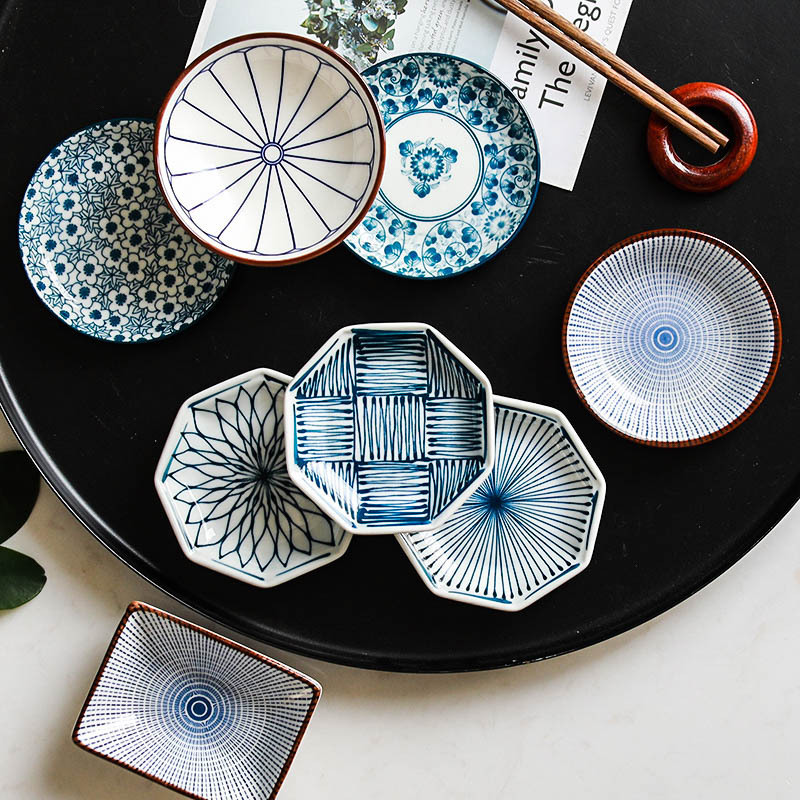 Japanese style ceramic tableware seasoning dish small flavor dish dipping ceramic dish small dish dish underglaze home hand painted Japanese style ceramic tableware seasoning dish small flavor dish dipping ceramic dish small dish dish underglaze home hand painted